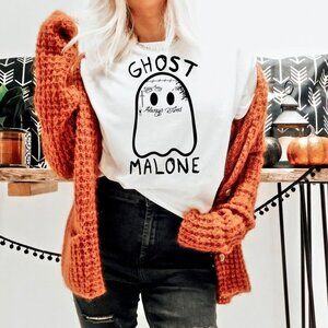 Ghost Malone Funny Halloween Cute Ghost Stay Spooky Season Fan Gift T-Shirt 05